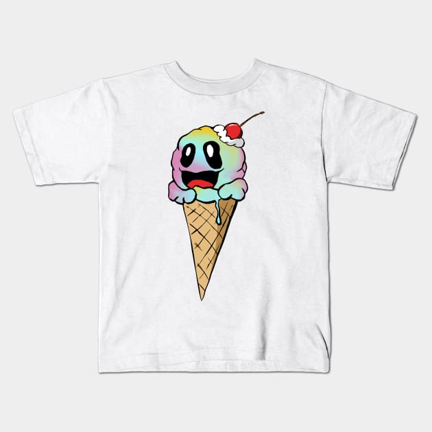 Ice Cream Kaiju (Cone, Rainbow) Kids T-Shirt by The Toku Verse